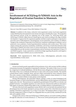 Involvement of ACE2/Ang-(1-7)/MAS1 Axis in the Regulation of Ovarian Function in Mammals