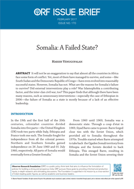 Somalia: a Failed State?