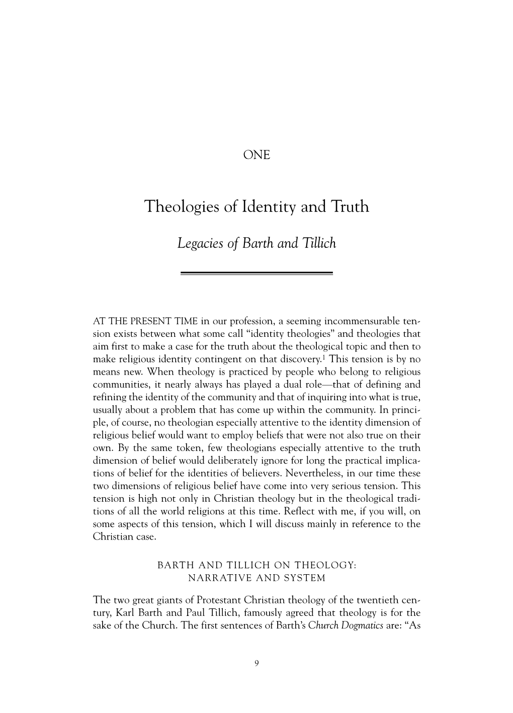 Theologies of Identity and Truth