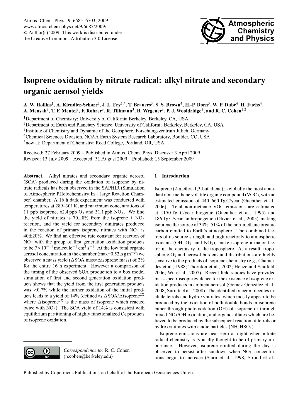 Isoprene Oxidation by Nitrate Radical: Alkyl Nitrate and Secondary Organic Aerosol Yields