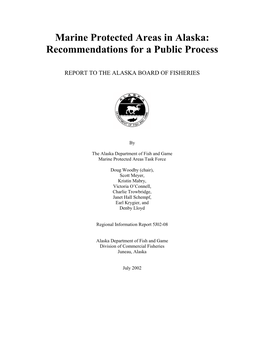 Marine Protected Areas in Alaska: Recommendations for a Public Process