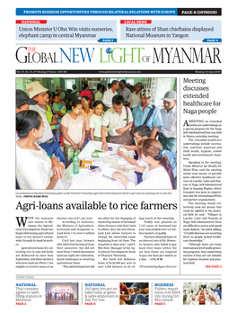 Agri-Loans Available to Rice Farmers Lectively Seek out Means That Could Be Applied in the Practi- Cal Field, He Said