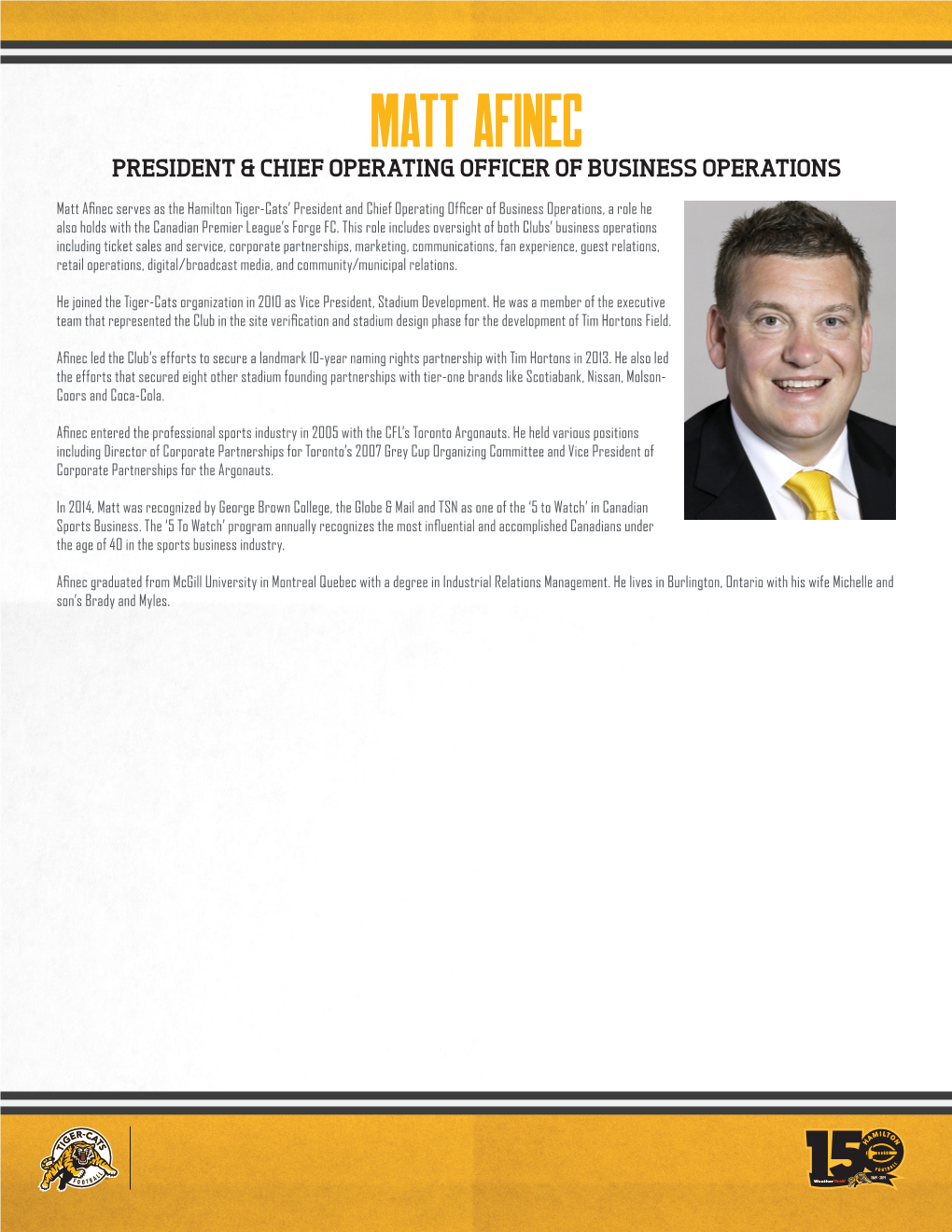 Matt Afinec PRESIDENT & CHIEF OPERATING OFFICER of BUSINESS OPERATIONS
