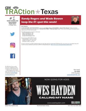 Randy Rogers and Wade Bowen Keep the #1 Spot This Week!