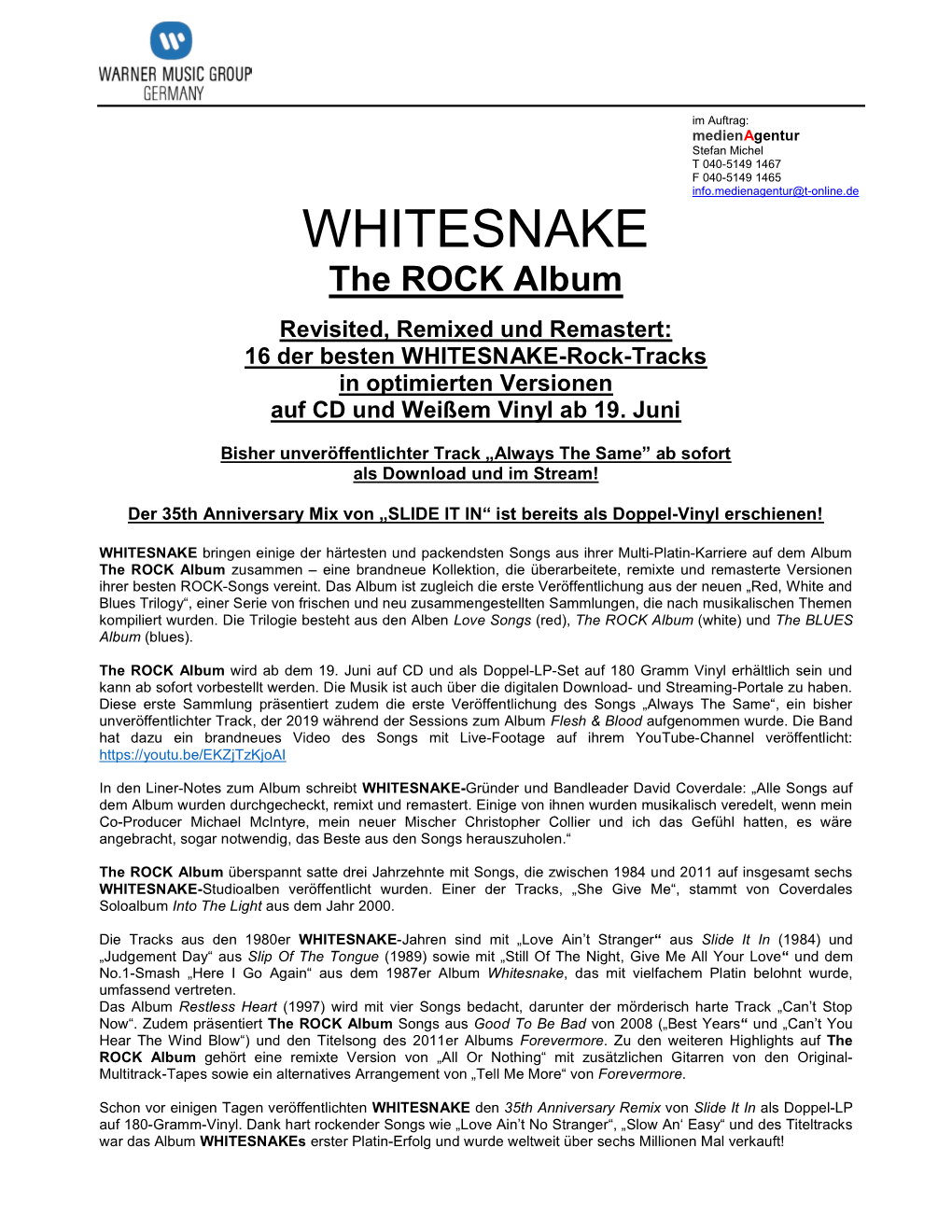 WHITESNAKE the ROCK Album