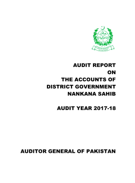 Audit Report on the Accounts of District Government Nankana Sahib Audit