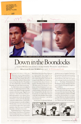 Do"\Vn in the Boondocks ..'\.ARON MCGRUDER DRAWS a WORLD WHERE "PEANU'ts' and P ✓ DIDDY