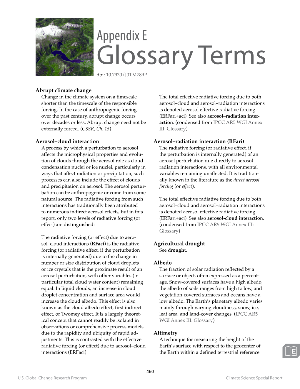 Glossary Terms Doi: 10.7930/J0TM789P