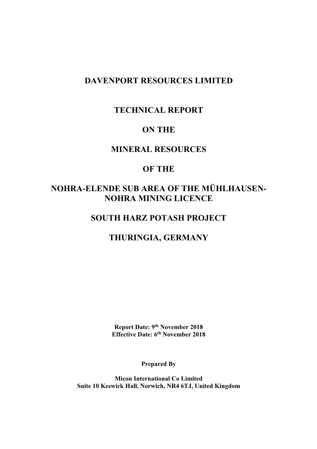 Nohra-Elende Research Report