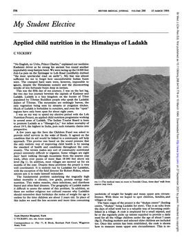 Applied Child Nutrition in the Himalayas of Ladakh