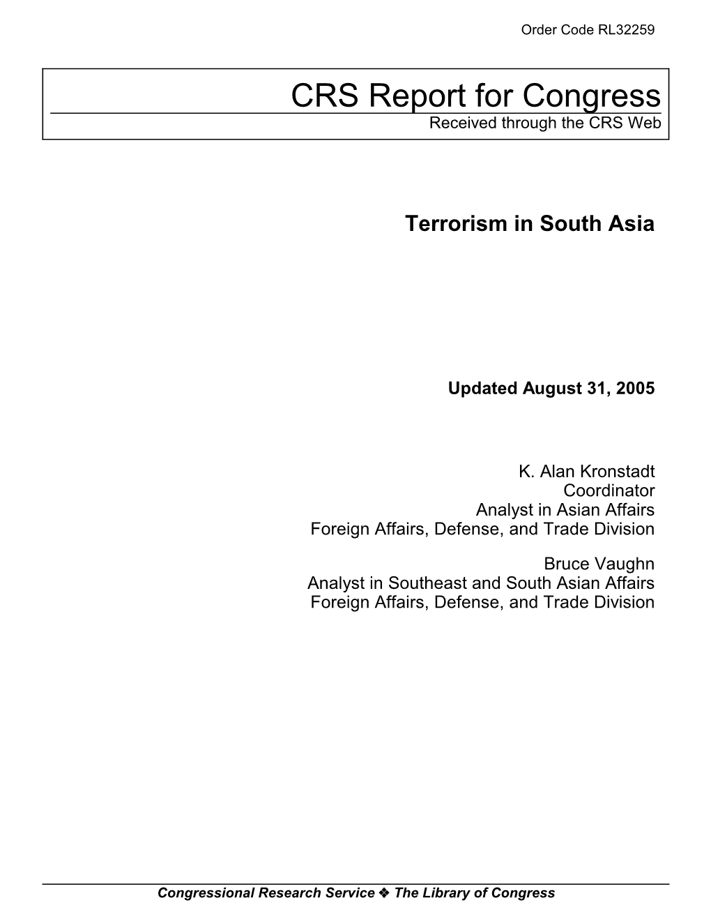 Terrorism in South Asia