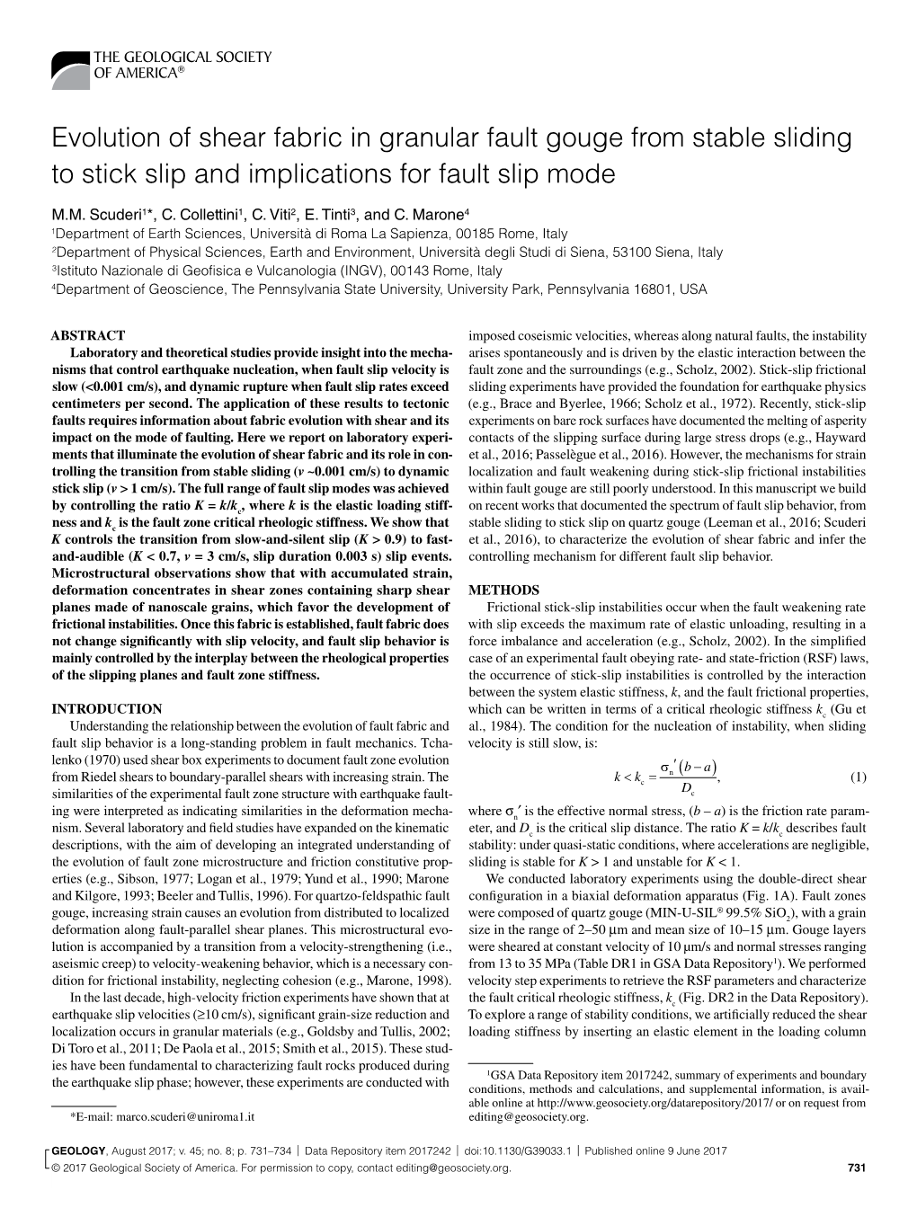 Evolution of Shear Fabric in Granular Fault Gouge from Stable Sliding to Stick Slip and Implications for Fault Slip Mode