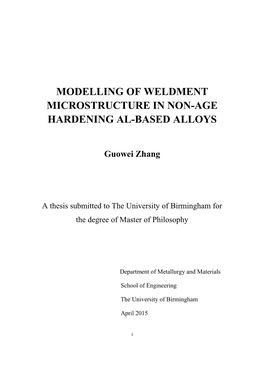 Modelling of Weldment Microstructure in Non-Age Hardening Al-Based Alloys