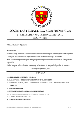 Societas Heraldica Scandinavica Nyhedsbrev Nr