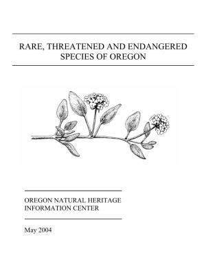 Rare, Threatened and Endangered Species of Oregon