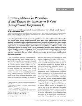 Cercopithecine Herpesvirus 1)