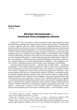 Mirosław Hermaszewski — Kosmiczna Ikona Propagandy Sukcesu