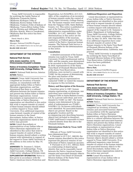 Federal Register/Vol. 79, No. 74/Thursday, April 17, 2014/Notices