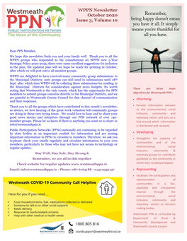 WPPN Newsletter October 2020 Issue 3, Volume 10