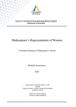 Shakespeare's Representation of Women
