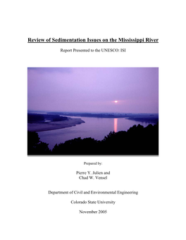 Review of Sedimentation Issues on the Mississippi River