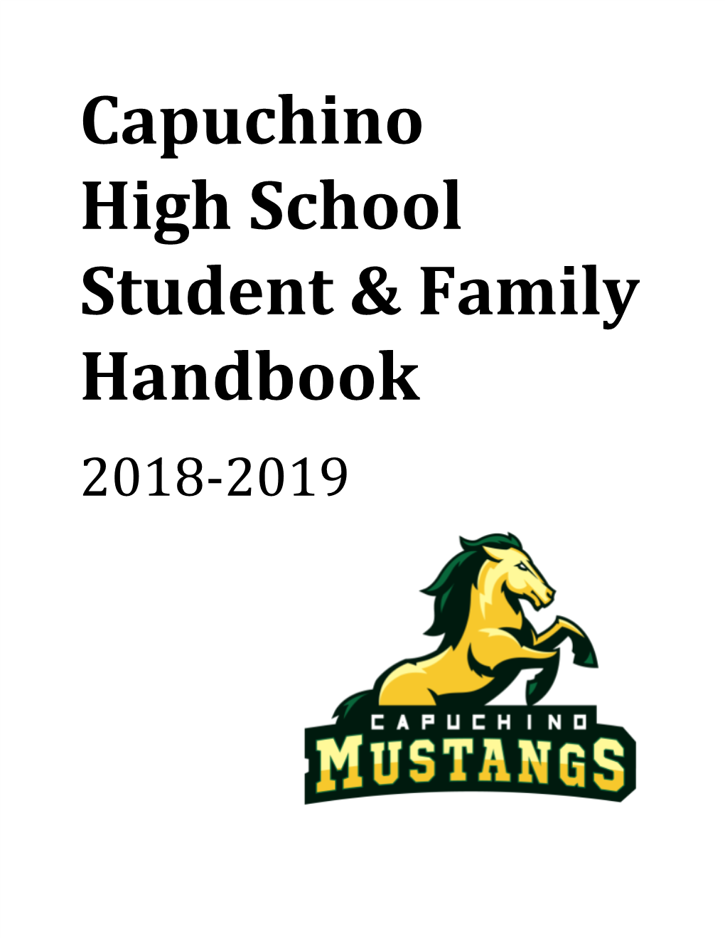 Capuchino High School Student & Family Handbook