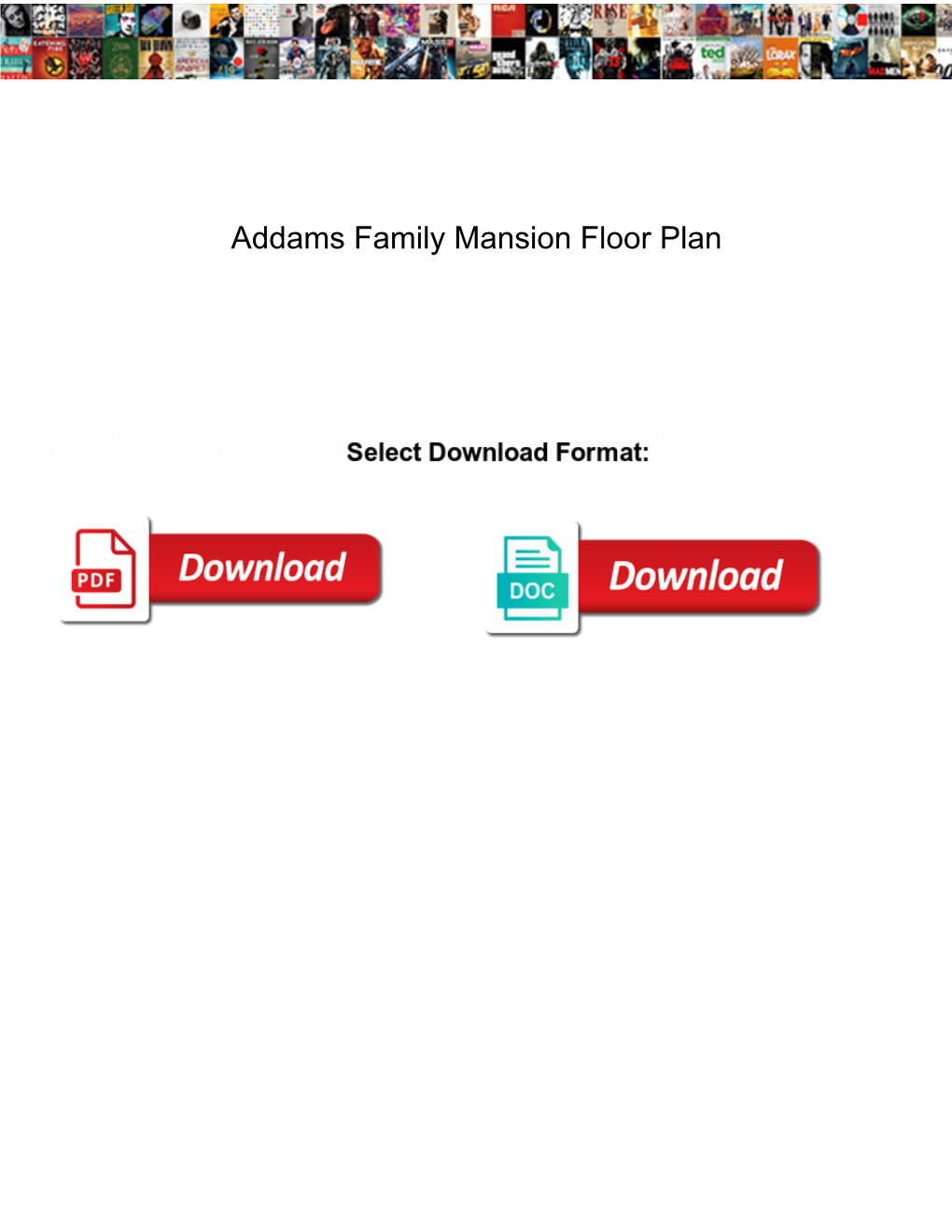 Addams Family Mansion Floor Plan