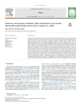 Herbivory and Nitrogen Availability Affect Performance of an Invader Alternanthera Philoxeroides and Its Native Congener A. Sess