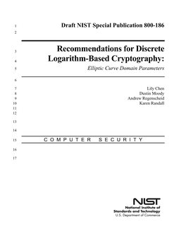 Recommendation for Discrete Logarithm-Based Cryptography