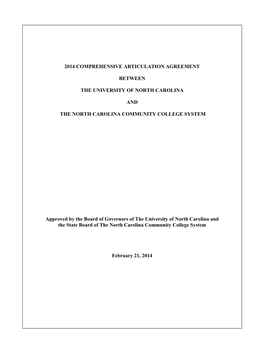 Comprehensive Articulation Agreement (Caa)