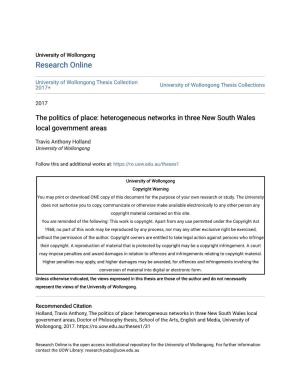 Heterogeneous Networks in Three New South Wales Local Government Areas