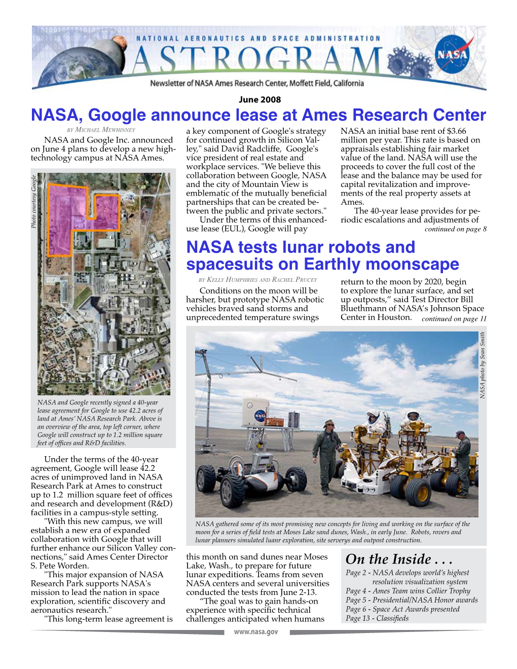 NASA, Google Announce Lease at Ames Research Center