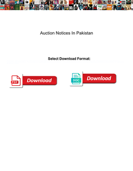 Auction Notices in Pakistan