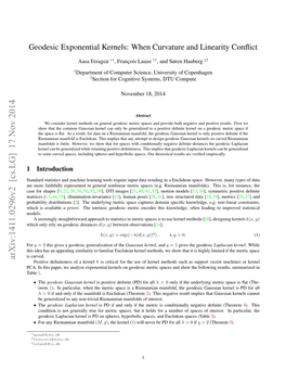 Geodesic Exponential Kernels: When Curvature and Linearity Conflict