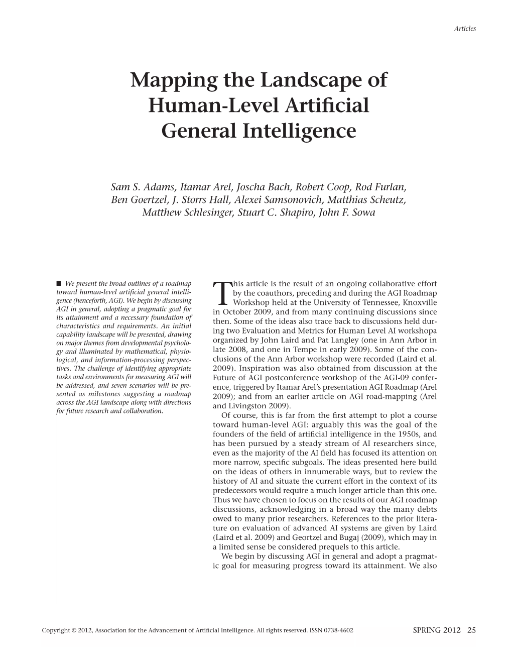 Mapping the Landscape of Human-Level Artificial General Intelligence