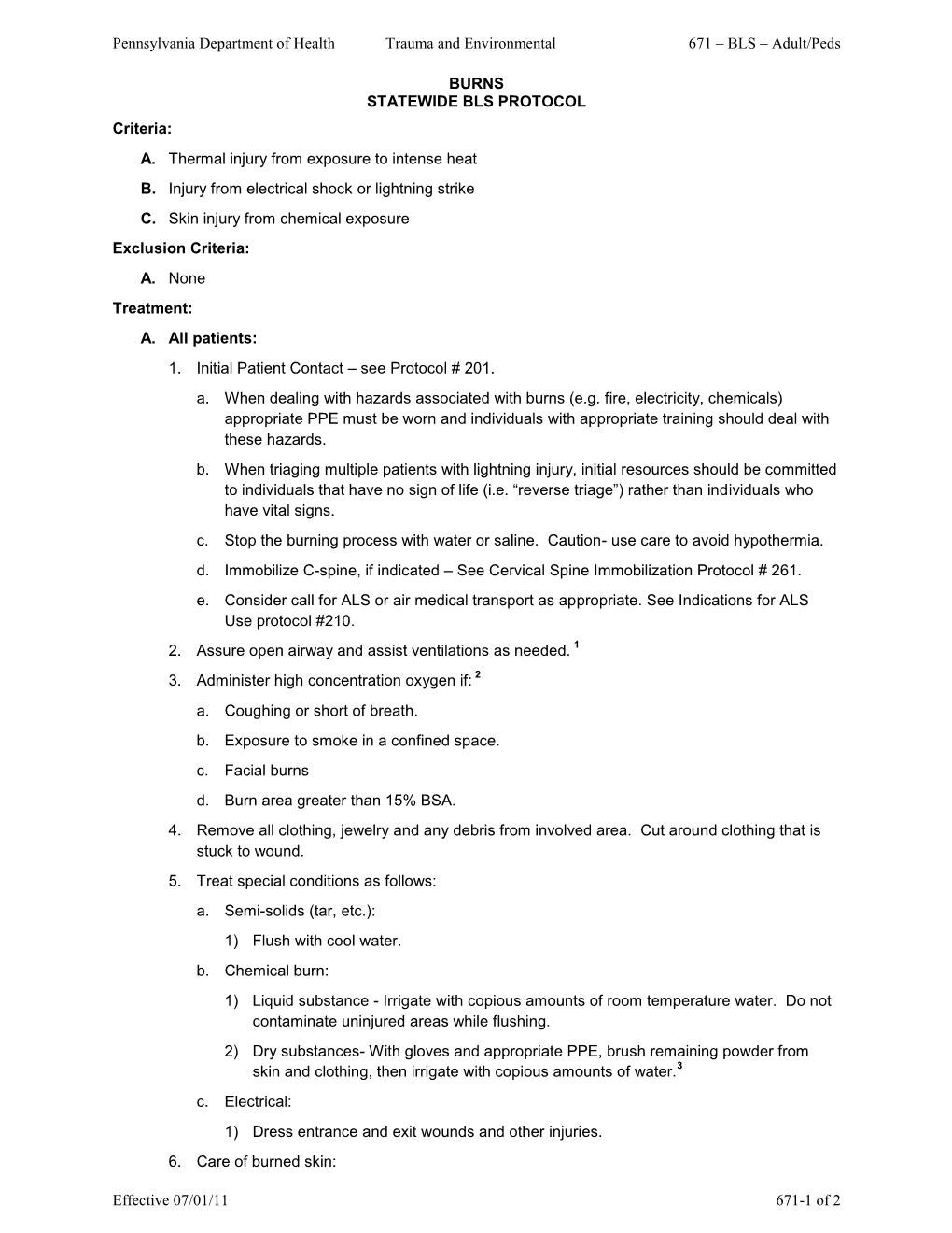 671 – BLS – Adult/Peds