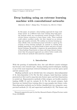 Deep Hashing Using an Extreme Learning Machine with Convolutional Networks