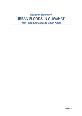 URBAN FLOODS in GUWAHATI from Flood Knowledge to Urban Action