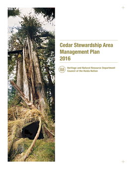 Cedar Stewardship Area Management Plan 2016