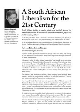 A South African Liberalism for the 21St Century