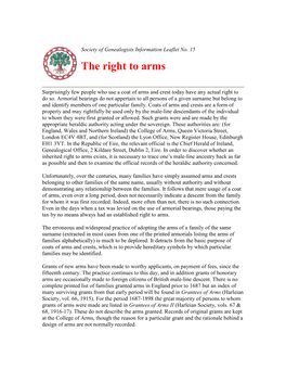 The Right to Arms