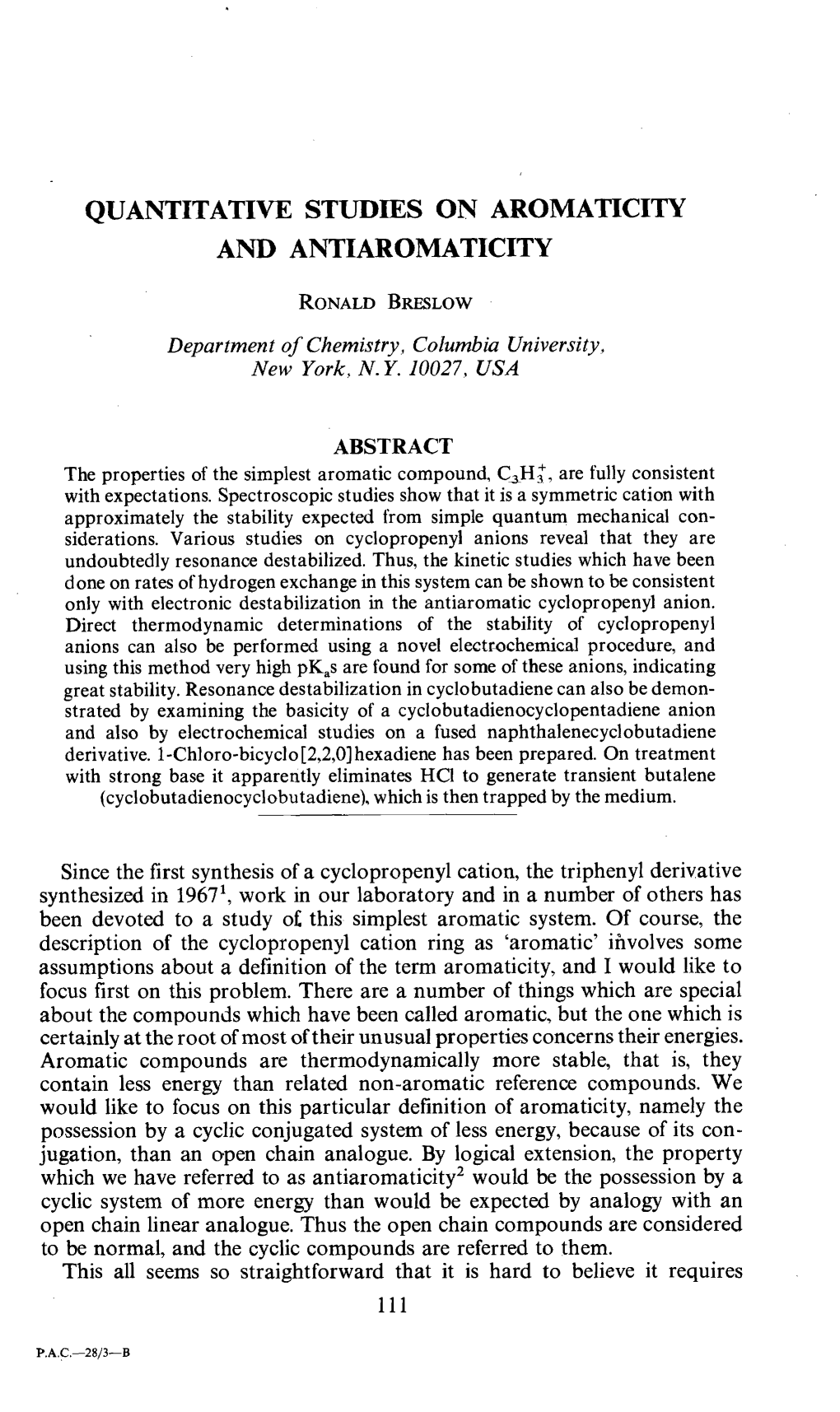 Quantitative Studies on Aromaticity and Antiaromaticity