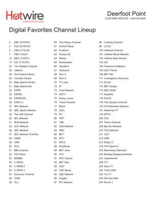 Digital Favorites Channel Lineup
