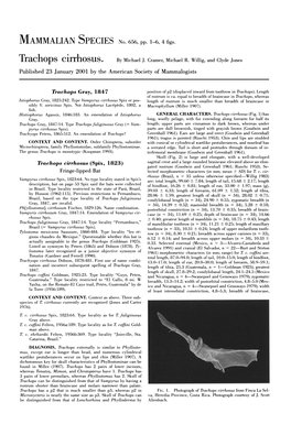 Published 23 January 2001 by the American Society of Mammalogists