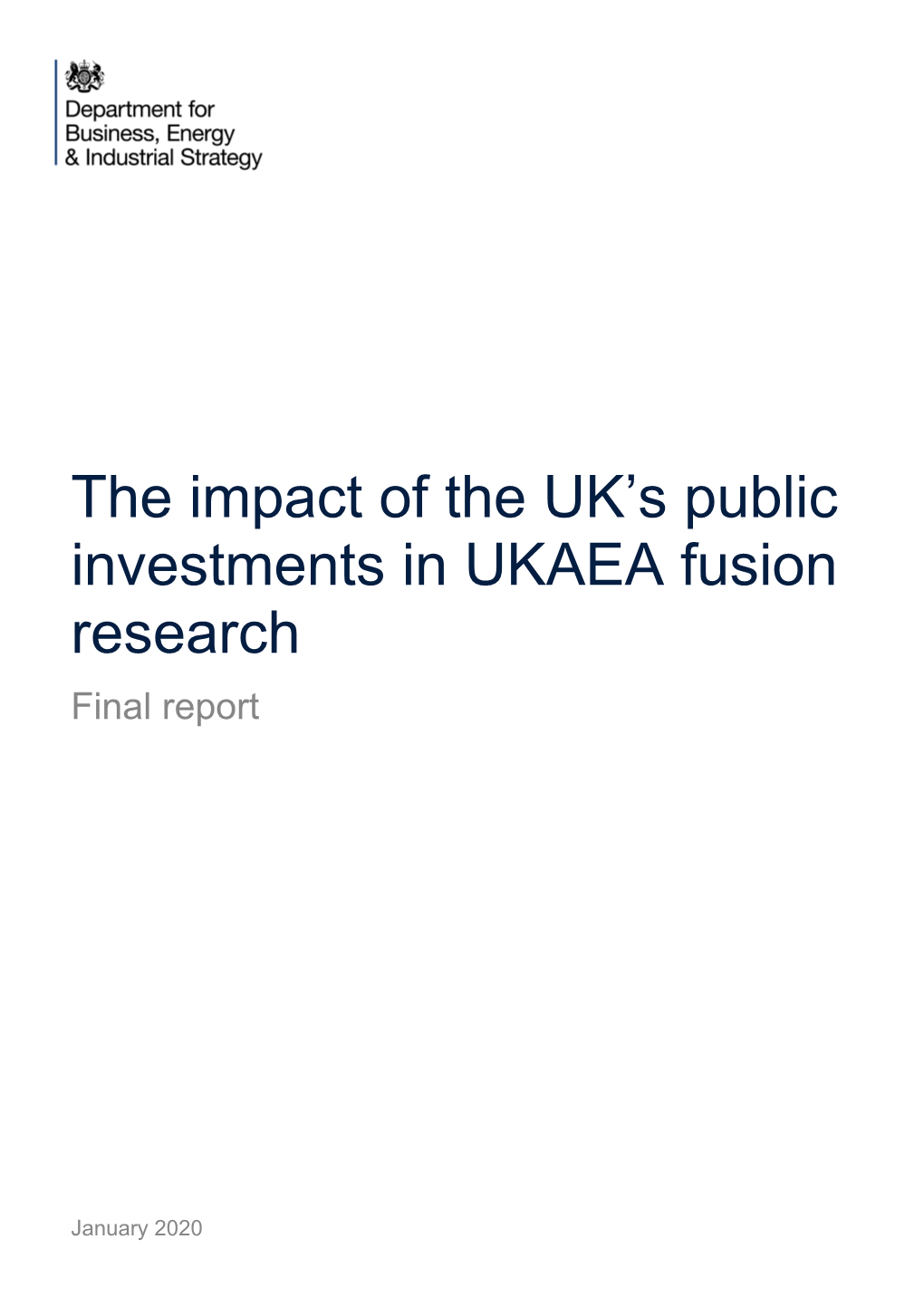 The Impact of the UK's Public Investments in UKAEA Fusion