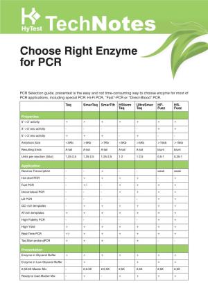 Technotes Choose Right Enzyme for PCR