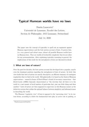 Typical Humean Worlds Have No Laws