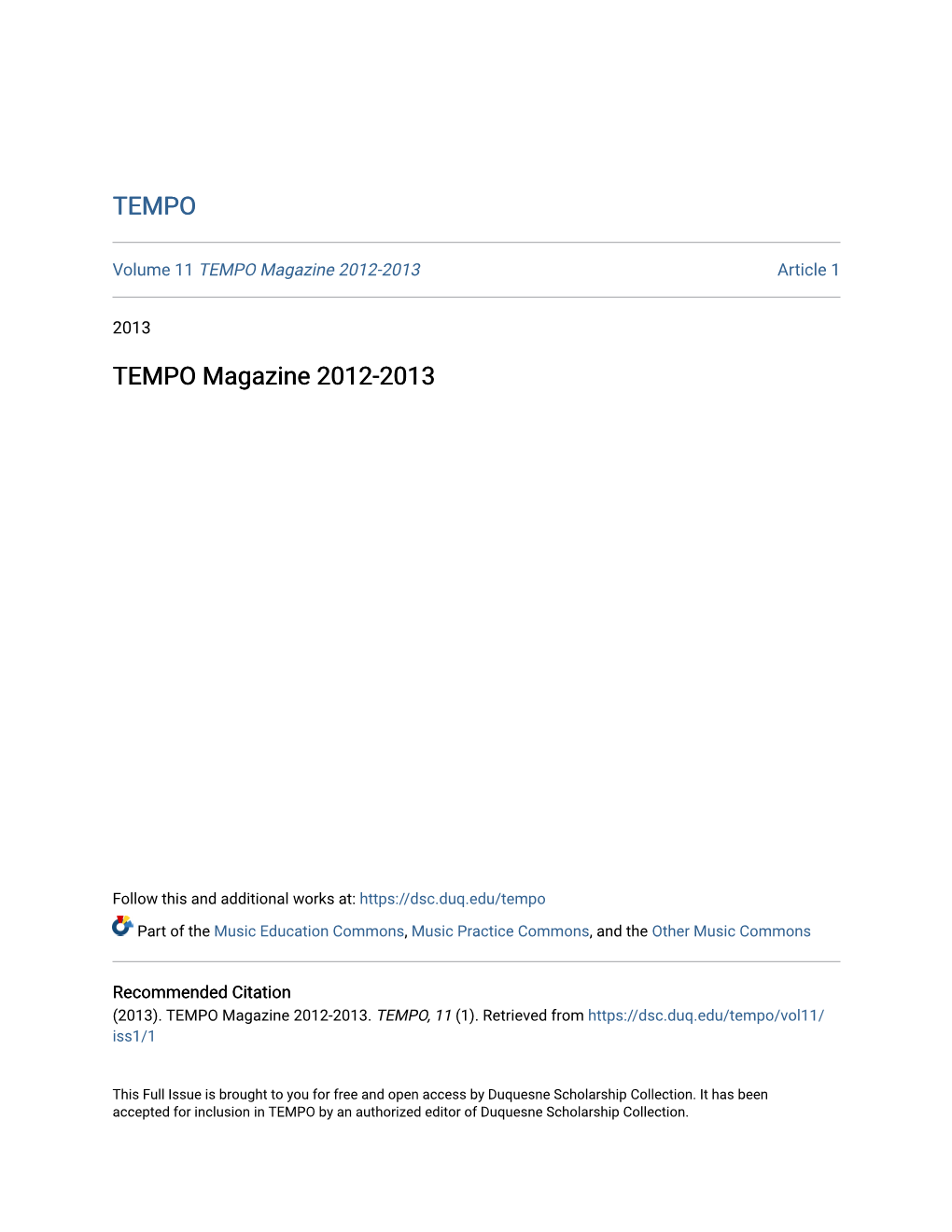 TEMPO Magazine 2012-2013 Article 1