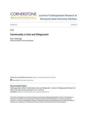 Intentionality in Kant and Wittgensetin