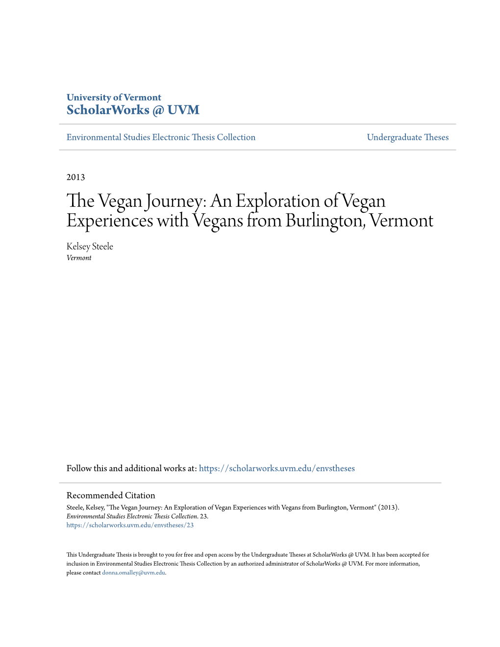 The Vegan Journey